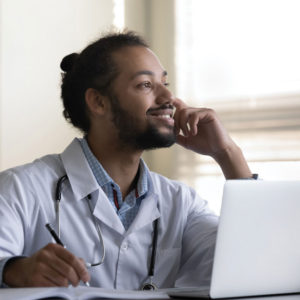 Doctor at computer